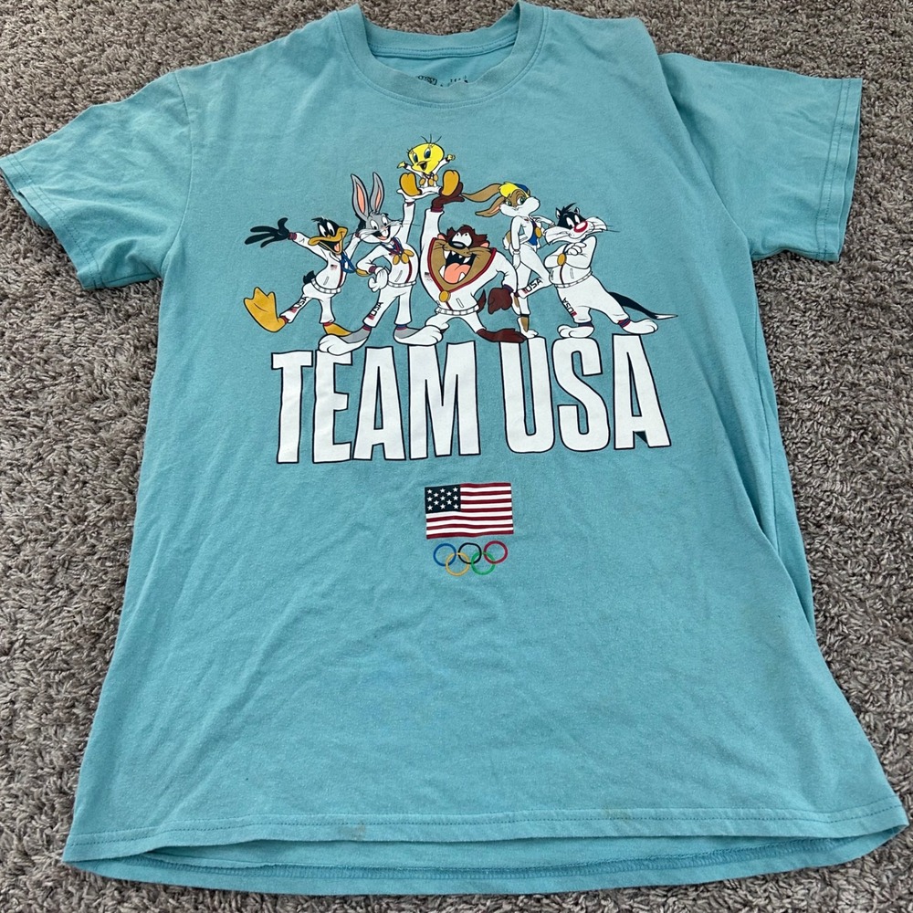 Looney Tunes Team USA Olympics Graphic‎ T Shirt Cartoon Characters Small